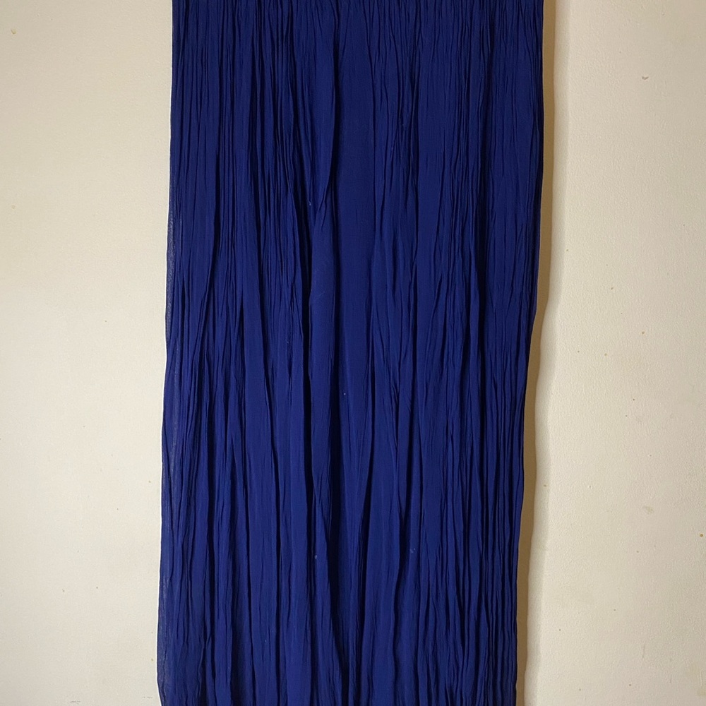 Avenue Blue Pleated Maxi Skirt for Cocktail